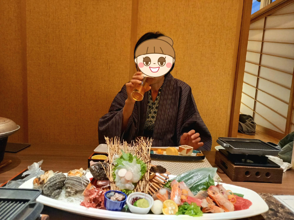 刺身とビール