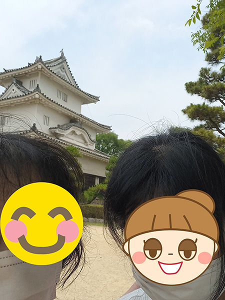 天守自撮り