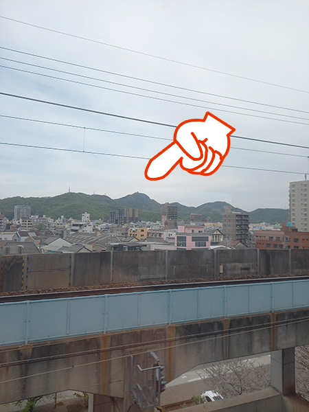 車窓から金華山